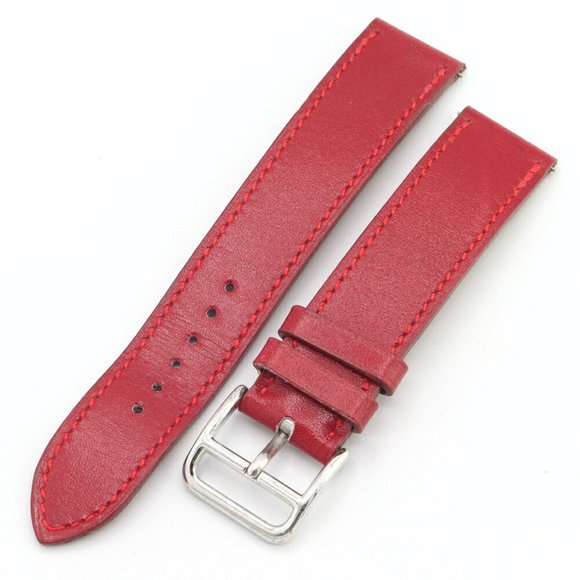 Hermes Replacement Strap, 17mm Width, Red Box Calf, C Stamp, Manufactured in 199 - Picture 1 of 8